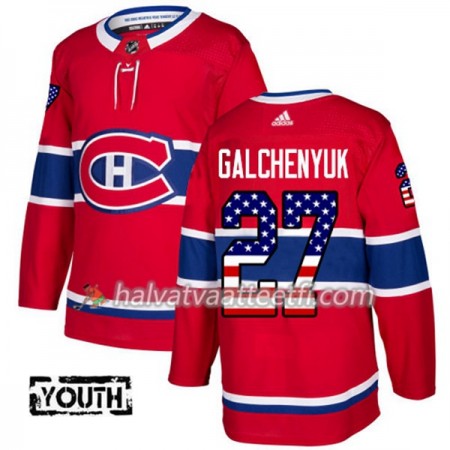 Lasten NHL Montreal Canadiens Pelipaita Alex Galchenyuk 27 Adidas 2017-2018 Punainen USA Flag Fashion Authentic